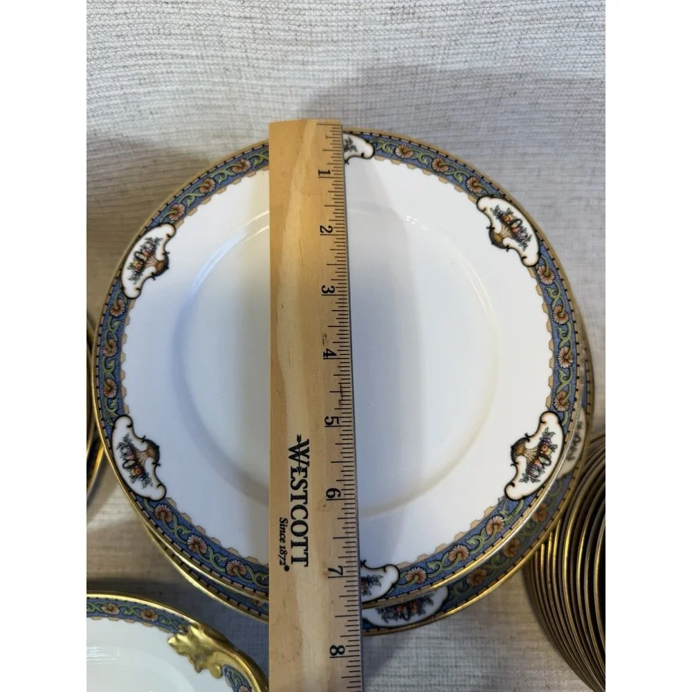 Vintage GB Bavaria Gimbel Brothers China Set Gold Trim‎ Plates Cups 56 Pc